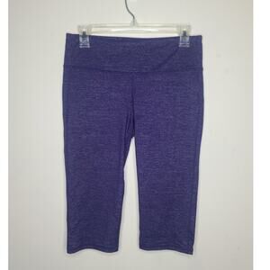Athleta heathered purple chaturanga cropped capri leggings - medium 268529